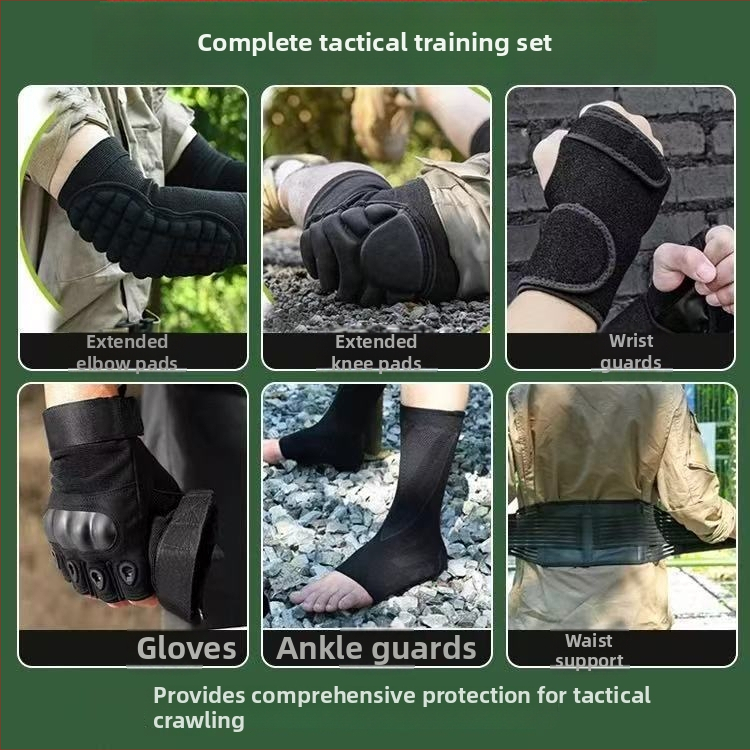Täiskasvanute põlvesuojad komplekt – paksem treening komplekt taktikaliseks roomamiseks, polüester, 1 kg, matkamine