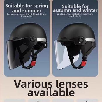 Elektrinio motociklo pusšalmas su saulės apsauga, unisex suaugusiems, retro vasaros dizainas, visoms sezonoms, ABS medžiaga, 3C sertifikatas