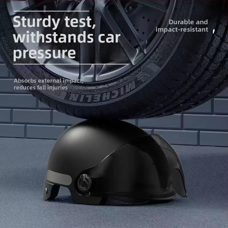 Polovičná prilba na elektrický motocykel s ochranou proti slnku, unisex, retro letný dizajn, univerzálne pre všetky ročné obdobia, ABS materiál, 3C certifikácia