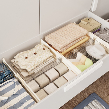 Комплект разделители за чекмеджета за гардероб — пластмасов, японски стил, подово монтиране, едно ниво, за съхранение на дрехи