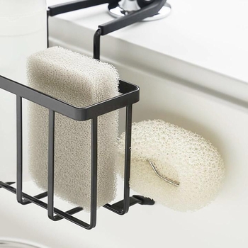 Gushing Flowers Držač za skladištenje sudopera u kuhinji – pokretan, bez montaže, karbonsko čelični, zidni