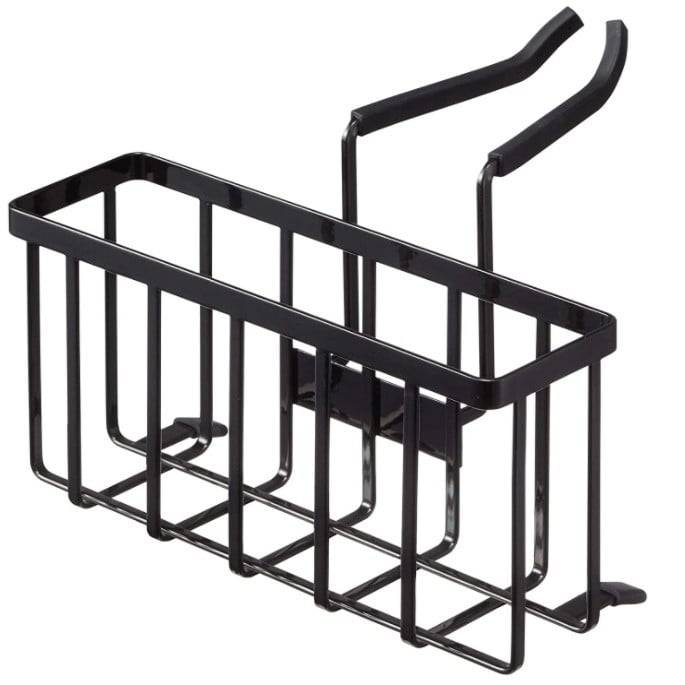 Gushing Flowers Držač za skladištenje sudopera u kuhinji – pokretan, bez montaže, karbonsko čelični, zidni