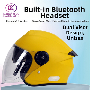 3/4 šalmas elektrinėms transporto priemonėms su įmontuota Bluetooth ausine, universalus, ABS, visoms sezonoms