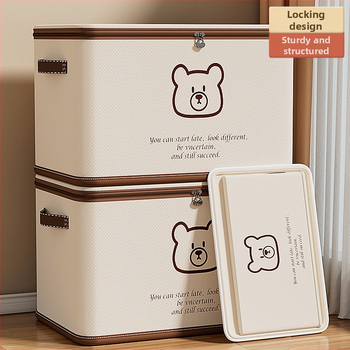 Kutija za skladištenje s ključem, sklopiva, 60L, od netkanog materijala, prenosna, otporna na prašinu i vlagu, uzorak crtić, japanski stil