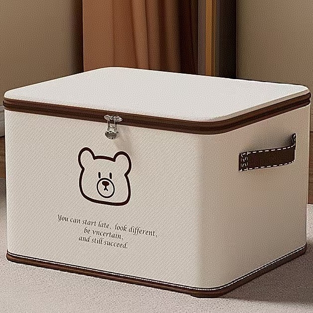 Kutija za skladištenje s ključem, sklopiva, 60L, od netkanog materijala, prenosna, otporna na prašinu i vlagu, uzorak crtić, japanski stil