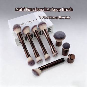 Makeup otu komplekts, 13 gab., divpusējais gals, sintētiskās šķiedras, koka rokturi, pārnēsājams dizains, kopējais garums 20,5 cm