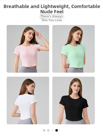 Moterų SNU Naked-Feel sportinis topas – siauras pjūvis, trumpomis rankovėmis, liemens ilgis, nailonas 91% / spandeksas 9%, skirtas bėgimui, fitnesui ir jogai