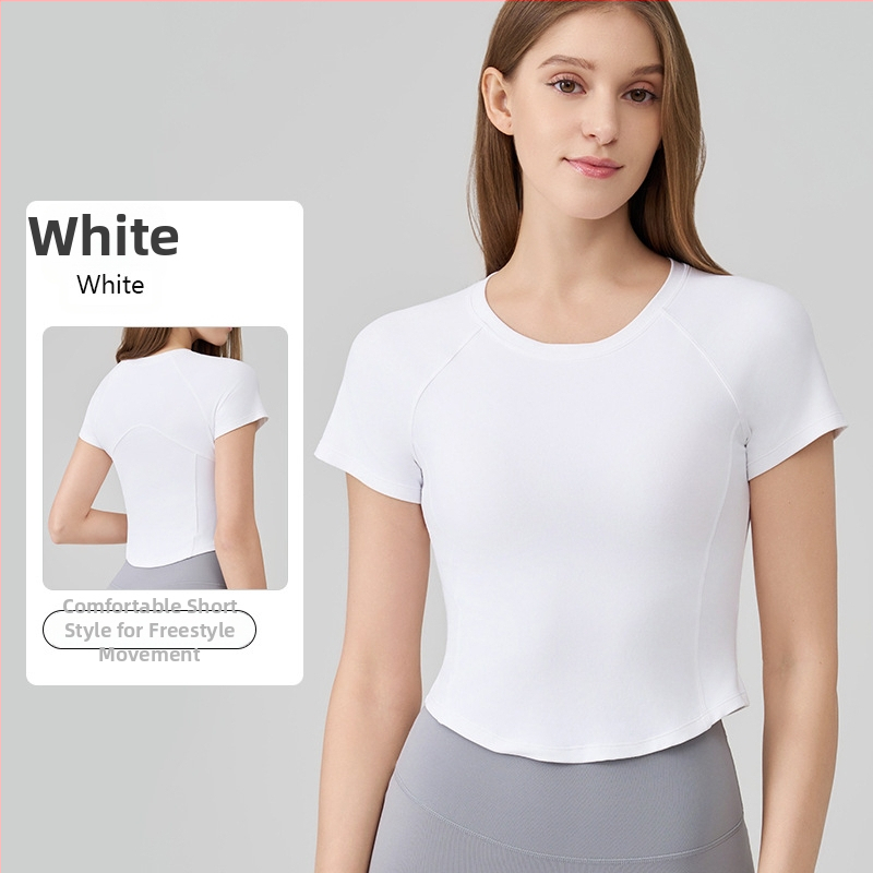 Moterų SNU Naked-Feel sportinis topas – siauras pjūvis, trumpomis rankovėmis, liemens ilgis, nailonas 91% / spandeksas 9%, skirtas bėgimui, fitnesui ir jogai