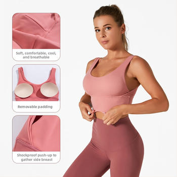 Augstas intensitātes sporta krūšturis skriešanai un jogai, 3/4 formēti krūšu kausi, gluds dizains, muguras dizains, materiāls no neilona ar spandeksu, fiksētas dubultās siksnas