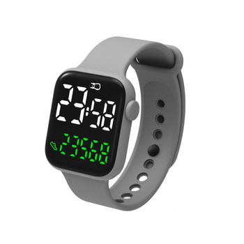 Elektroniskais rokas pulkstenis ar soļu skaitītāju, taisnstūra ciparnīca 37 mm, PU siksna, digitālais displejs, ūdensizturīgs līdz 30 m