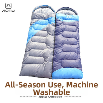 Suaugusiųjų lauko miegmaišis – užpildas Hollow Cotton, vidinis 190T Chunya Spinning, audinys 190T poliesteris su vandeniui atsparia danga ir sferiniai reljefai, konstrukcija: voko tipo, svoris 1800 g