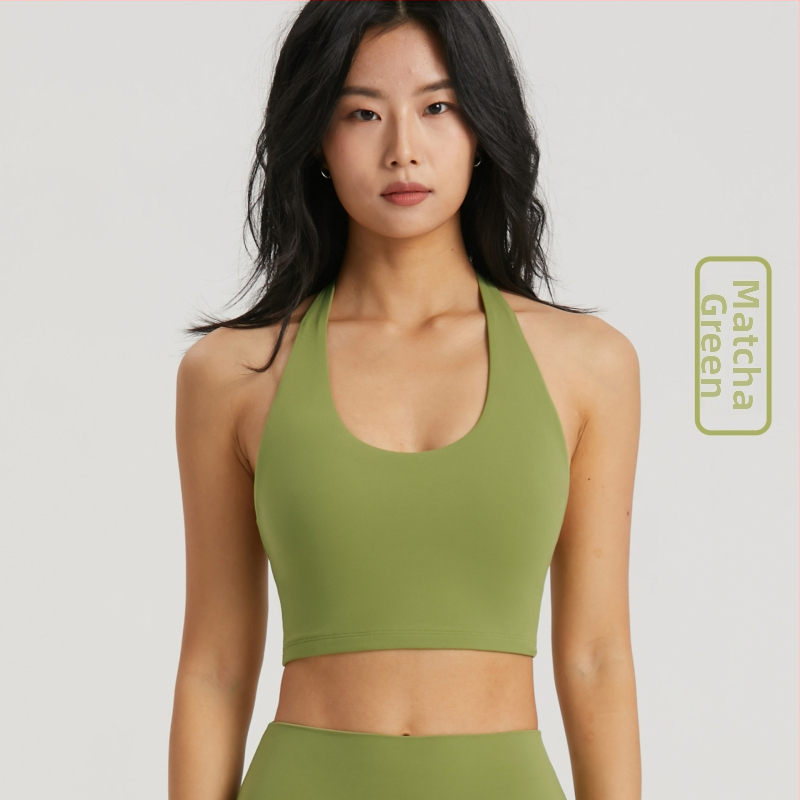 Sporta krūšturis ar haltera kakla fiksētām siksnām, bez uzlikām, 3/4 krūšu kauss ar vidēju formu, NULS audums (80% neilons / 20% spandekss), muguras atbalsts dejām