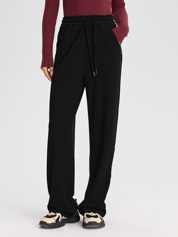 Moteriškos kelnės iš regeneruotos celiuliozės pluošto, Derong audinys, tankus, šukuotas (brushed), tiesus kirpimas, casual žiema 2024.