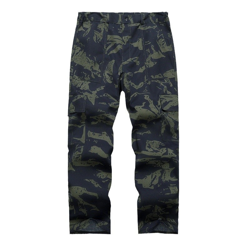 Kamufliažiškai tiesaus kirpimo kelnes, audinys: cheminių pluoštų mišinys, funkcija: nuo nešvarumų, raštas: kamufližas, tinkama visoms sezonoms, prekės kodas Jd001