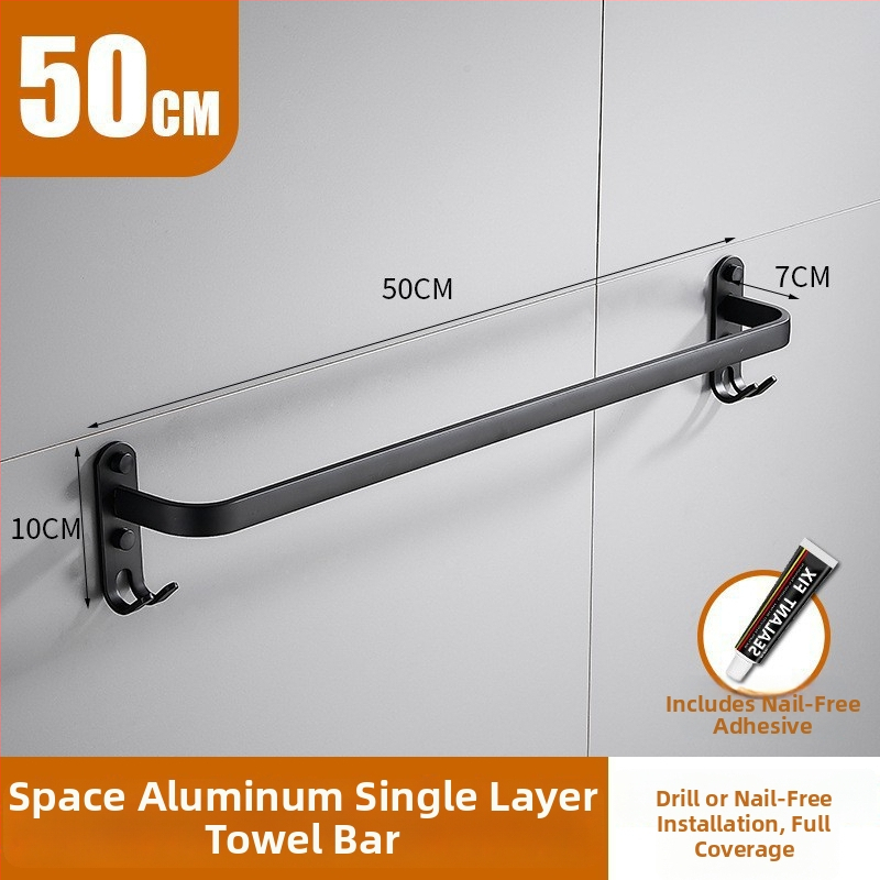 Be gręžimo aliuminio rankšluosčių laikiklis su 3 strypais, atsparus rūdijimui, purškiamo plastiko paviršius