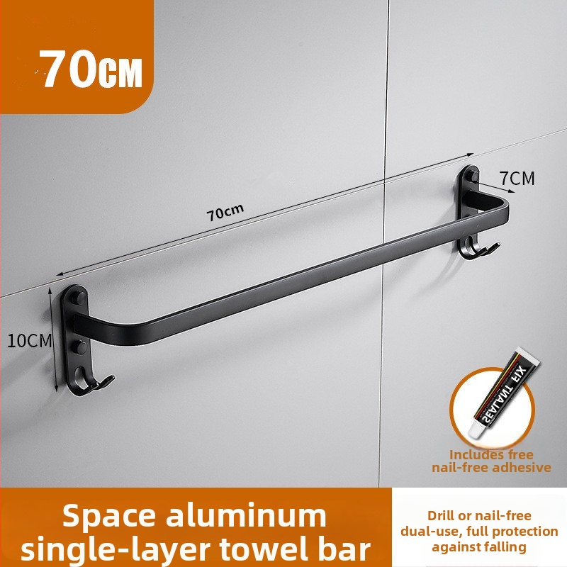 Be gręžimo aliuminio rankšluosčių laikiklis su 3 strypais, atsparus rūdijimui, purškiamo plastiko paviršius