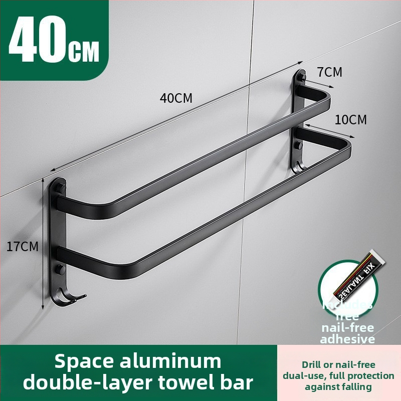 Be gręžimo aliuminio rankšluosčių laikiklis su 3 strypais, atsparus rūdijimui, purškiamo plastiko paviršius