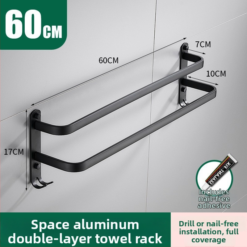 Be gręžimo aliuminio rankšluosčių laikiklis su 3 strypais, atsparus rūdijimui, purškiamo plastiko paviršius