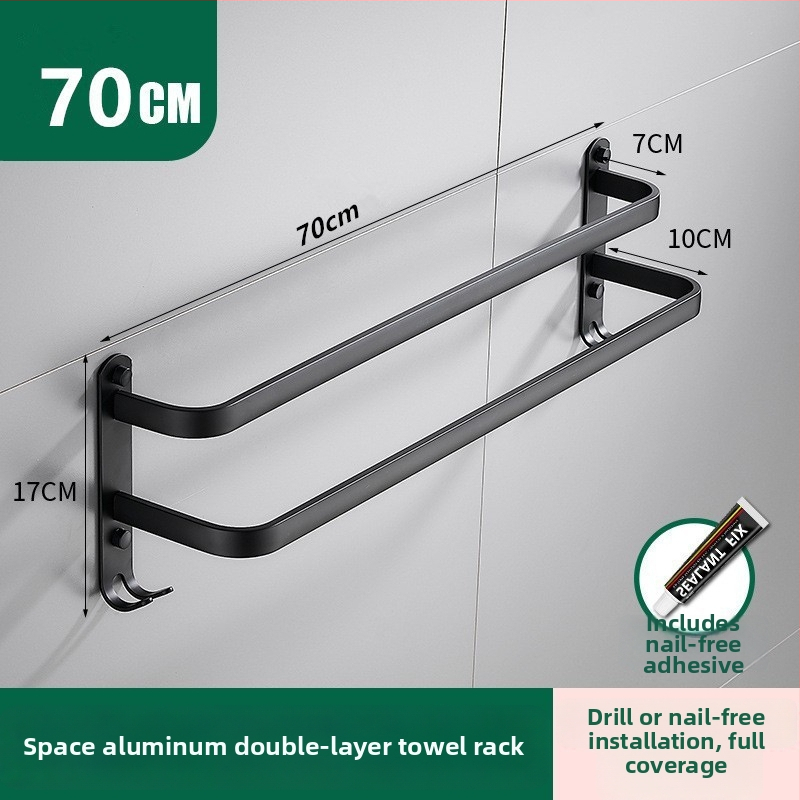 Be gręžimo aliuminio rankšluosčių laikiklis su 3 strypais, atsparus rūdijimui, purškiamo plastiko paviršius