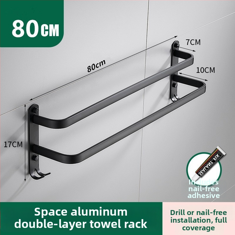 Be gręžimo aliuminio rankšluosčių laikiklis su 3 strypais, atsparus rūdijimui, purškiamo plastiko paviršius