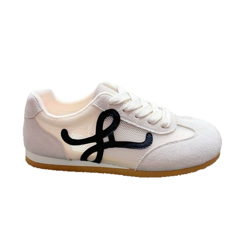 Pantofi sport dama din plasă, talpă EVA ușoară, guler scurt cu șireturi, căptușeală din blană de miel integrată