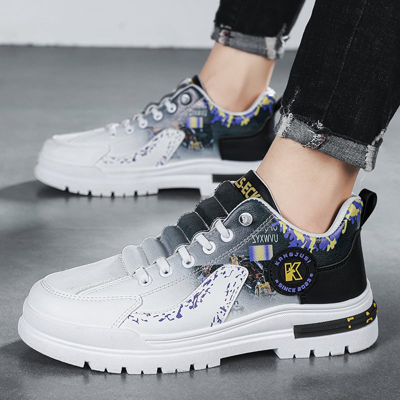 Ανδρικά slip-on καθημερινά παπούτσια από δέρμα, άνω μέρος από δέρμα, σόλα PVC, επένδυση από ύφασμα, εσωτερικό με δίχτυ, στρογγυλός μύτης