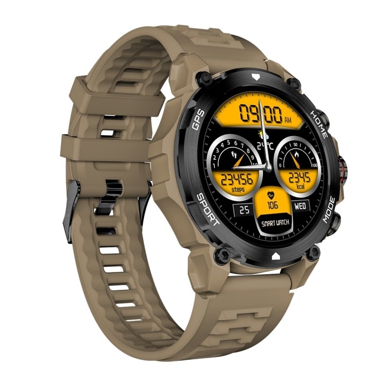 SMA išmanusis laikrodis su apvaliu AMOLED ekranu, GPS, Bluetooth skambučiai, širdies ritmo stebėjimas ir miego stebėjimas