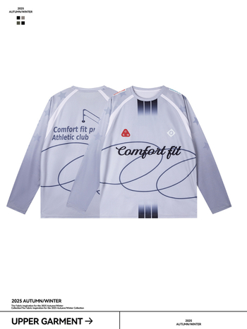 Дълъг ръкав спортна тениска, кръгло деколте, 100% полиестер, дишаща и антибактериална, влаготвеждаща, буквен принт в дизайн с цветни блокове