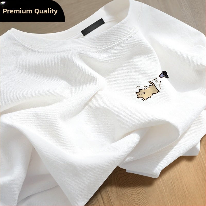 100% памук тениска с кръгло деколте, къс ръкав, принт