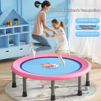 Amex iekšējais bērnu tramps ar drošības tīklu – tērauda cauruļu konstrukcija, pielāgošana pieejama, mājas fitnesam