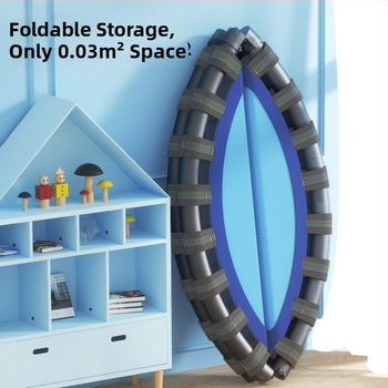 Amex iekšējais bērnu tramps ar drošības tīklu – tērauda cauruļu konstrukcija, pielāgošana pieejama, mājas fitnesam