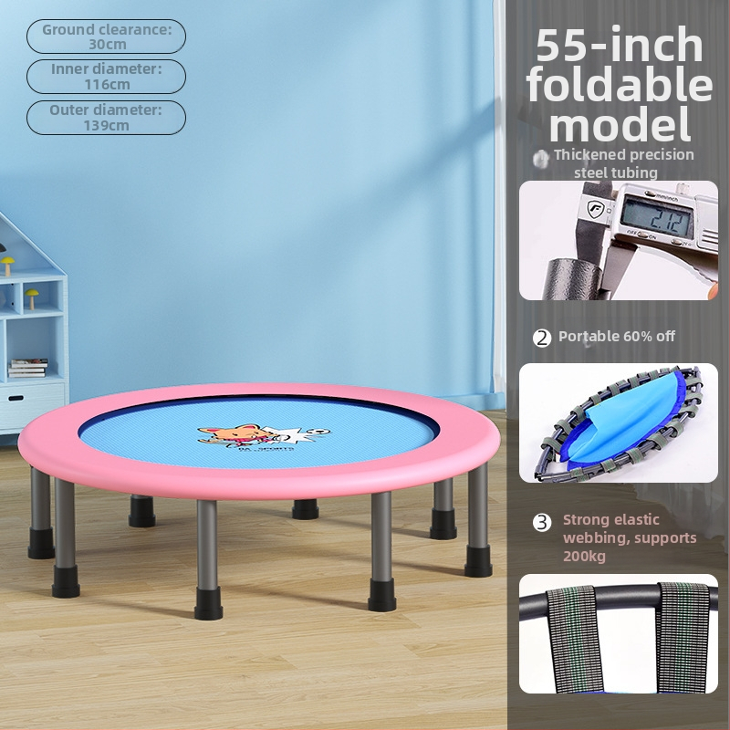 Amex iekšējais bērnu tramps ar drošības tīklu – tērauda cauruļu konstrukcija, pielāgošana pieejama, mājas fitnesam