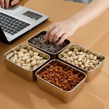 Kutija za hranu od nehrđajućeg čelika 304, kvadratna, kapacitet ispod 300 ml, mikrovalna pećnica kompatibilna, minimalistički stil