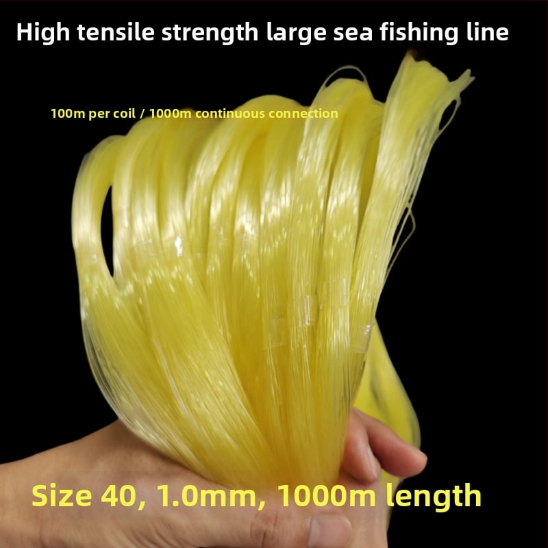 Hlavná rybárska línia, nylonová, pevnosť 3 kg–300 kg, priemer 0.1–4.5 mm (pre morské a lodné rybolov)