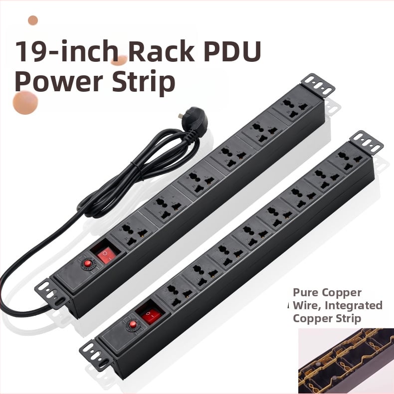 Laidų lizdas PDU spintai, 10A, 2500W, gaisos atsparus PC korpusas, skirtas kompiuterių kambario spintai