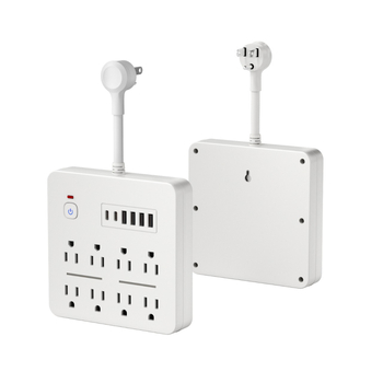 Maitinimo juosta su 8 lizdais, 10A, 100–250V, 2500W, perkrovos apsauga