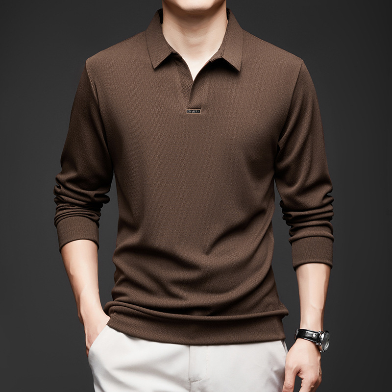 Tricou polo cu mânecă lungă, croială Slim, finisaj spălat, material poliester 84,2% + spandex 15,8%, respirabil