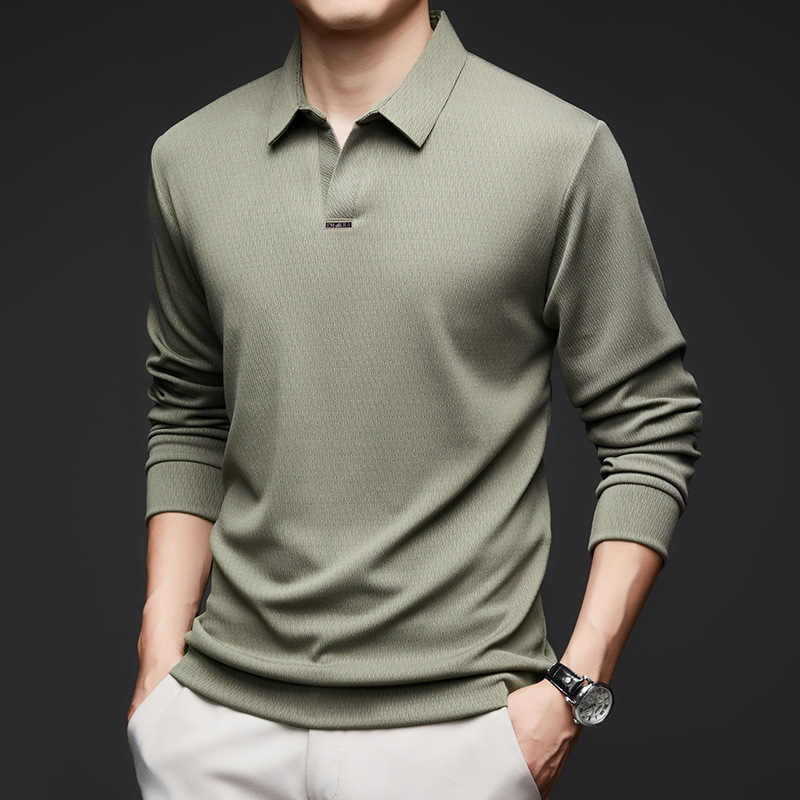 Tricou polo cu mânecă lungă, croială Slim, finisaj spălat, material poliester 84,2% + spandex 15,8%, respirabil