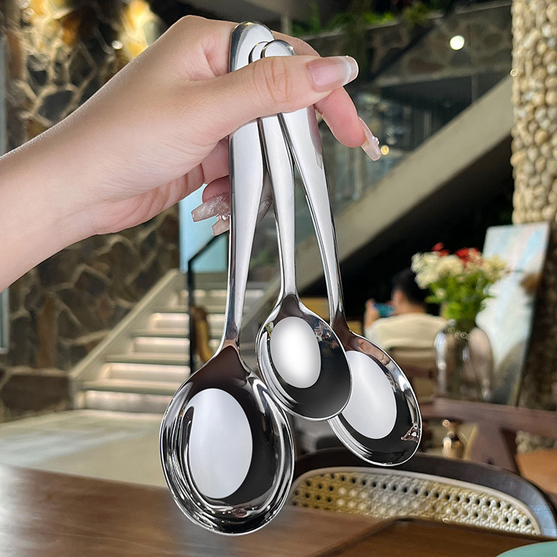 Lingură de inox 316 pentru copii, stil modern minimalist, Hong Junda, finisaj oglindă