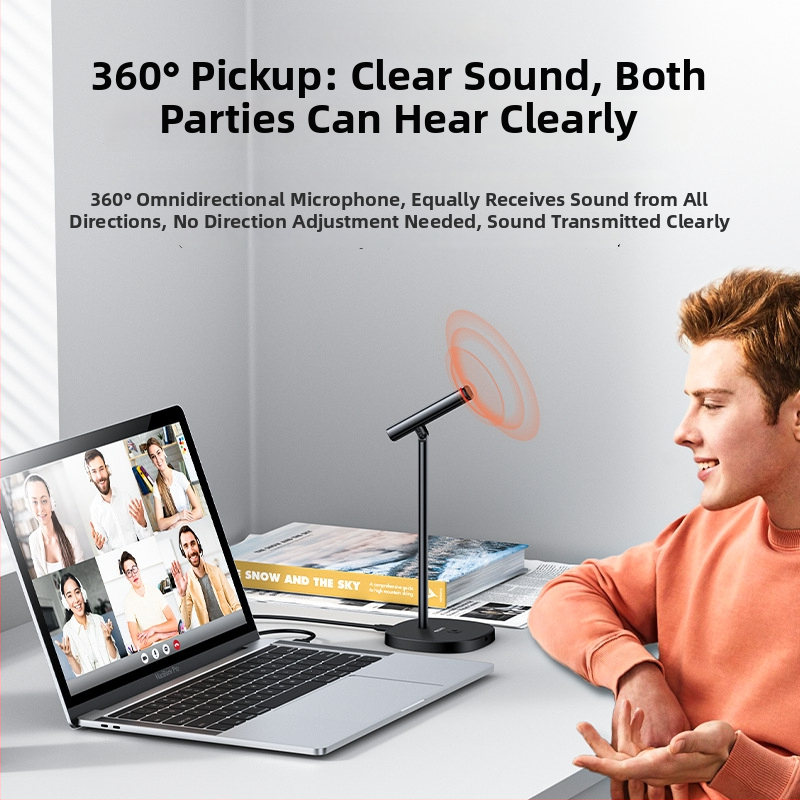 Yesido USB kondenzátorový stolný mikrofón s tlmením šumu, Plug‑and‑Play, SNR ≥ 70 dB — ideálny pre hranie, spev a živé vysielanie