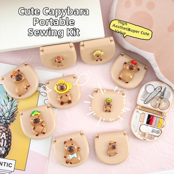 Siuvimo dėžutė su animaciniu gyvūno motyvu, nešiojamas siuvimo rinkinys, lengvas svoris 41 g / 54 g