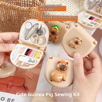 Siuvimo dėžutė su animaciniu gyvūno motyvu, nešiojamas siuvimo rinkinys, lengvas svoris 41 g / 54 g