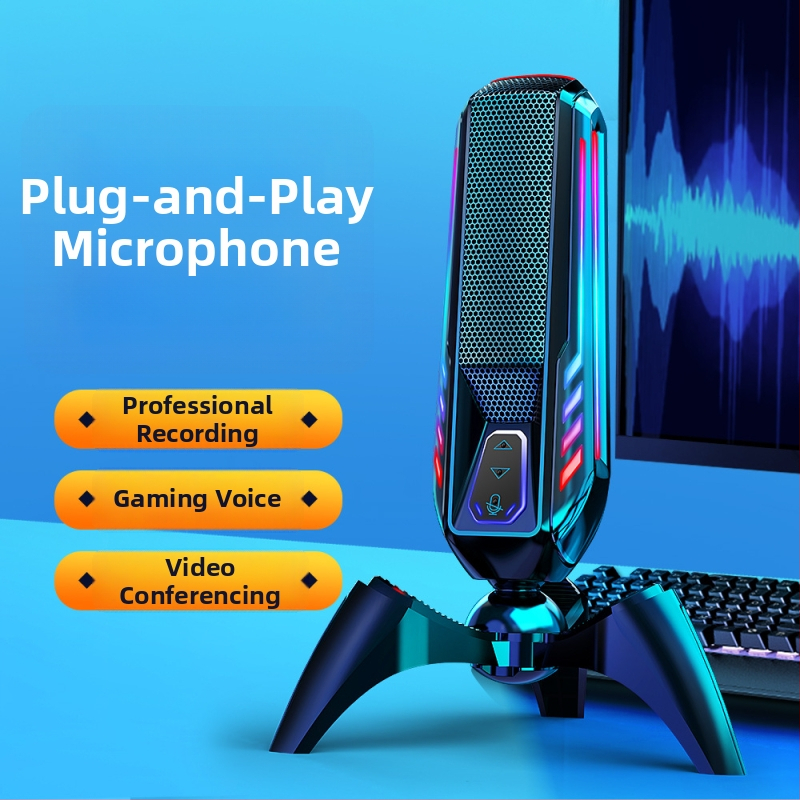 Професионален микрофон за запис, конферентни срещи и игри от Fashion Tribe HK4 – кабелен настолен микрофон, 0,5 W, 5 V, SNR < 60 dB