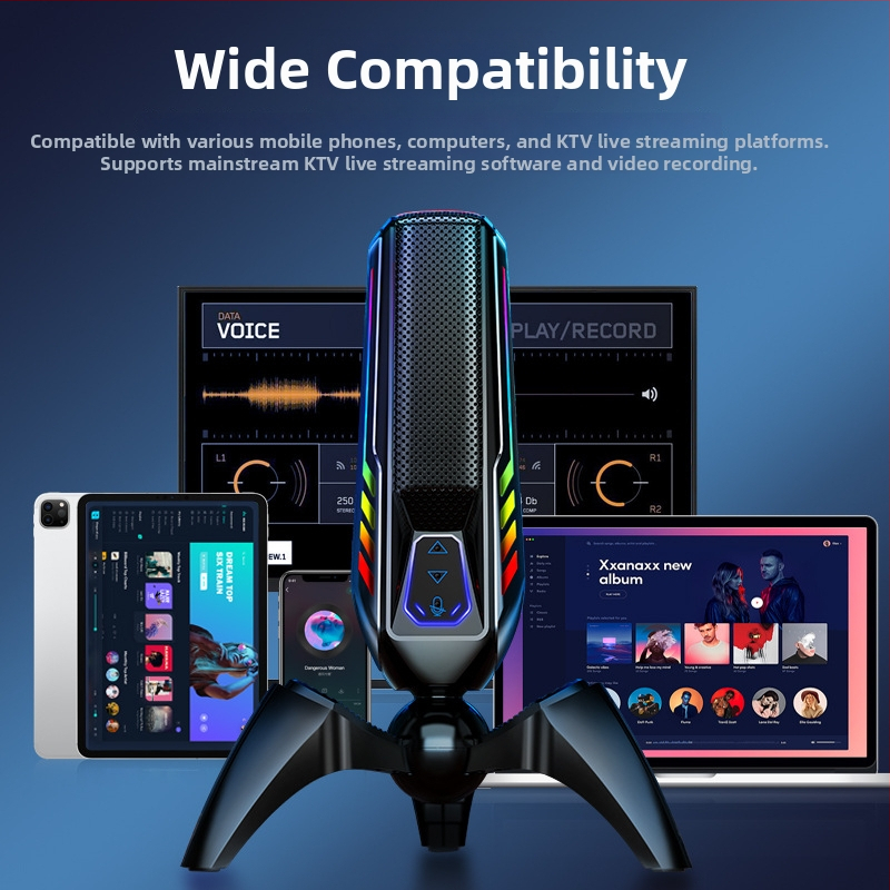 Професионален микрофон за запис, конферентни срещи и игри от Fashion Tribe HK4 – кабелен настолен микрофон, 0,5 W, 5 V, SNR < 60 dB