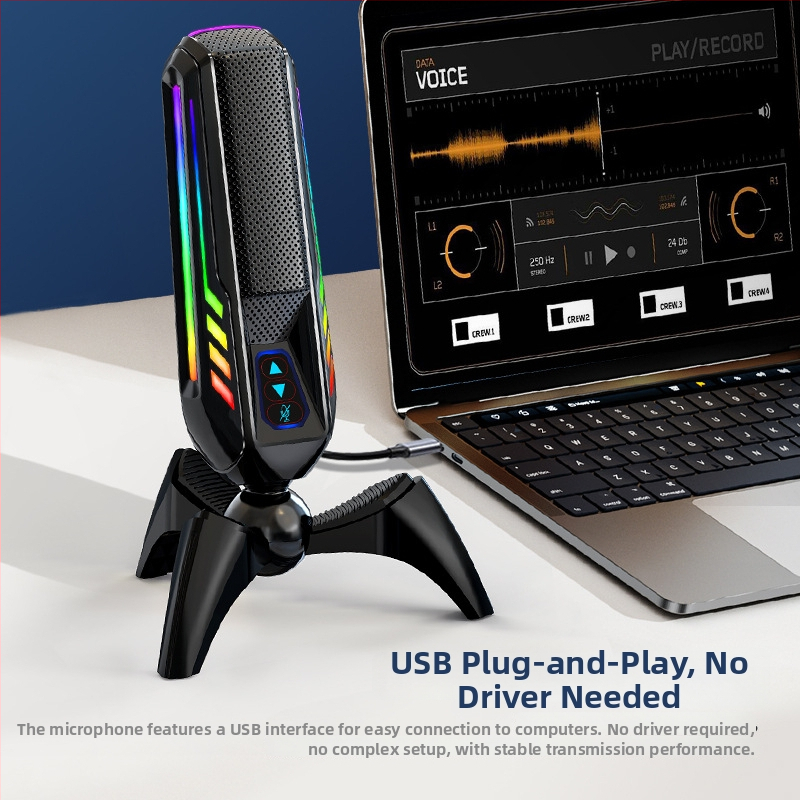 Професионален микрофон за запис, конферентни срещи и игри от Fashion Tribe HK4 – кабелен настолен микрофон, 0,5 W, 5 V, SNR < 60 dB