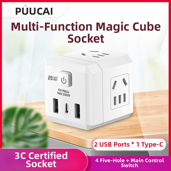 USB įkrovimo kubo formos skirstytuvo su keliomis kištukais, 220V, 2500W, CCC sertifikatas