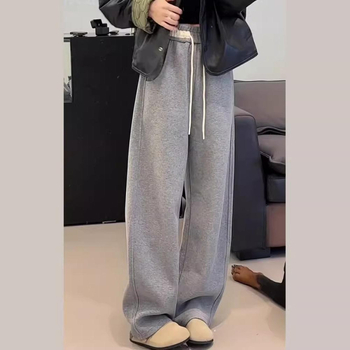 Ženske casual hlače s ravnim krojem, vuneni materijal, džepovi – Elegant Lady stil, proljeće 2024