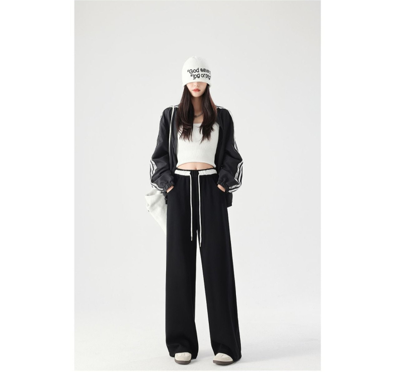 Ženske casual hlače s ravnim krojem, vuneni materijal, džepovi – Elegant Lady stil, proljeće 2024