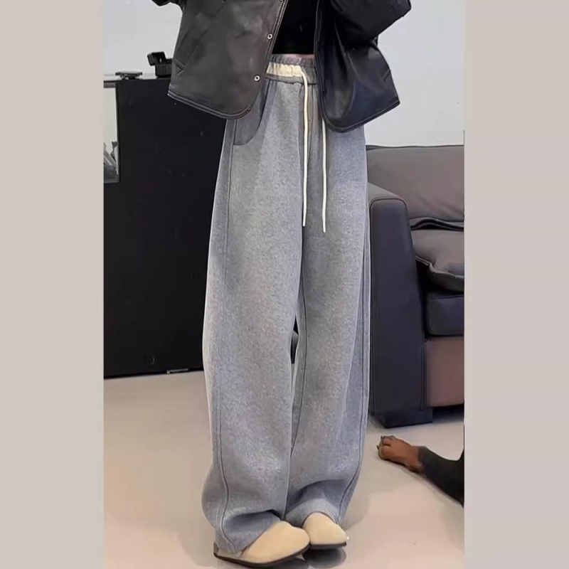 Ženske casual hlače s ravnim krojem, vuneni materijal, džepovi – Elegant Lady stil, proljeće 2024
