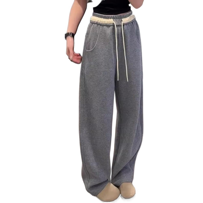 Ženske casual hlače s ravnim krojem, vuneni materijal, džepovi – Elegant Lady stil, proljeće 2024